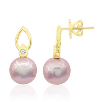 9K Pink Ming Pearl Gold Earrings (TPC)