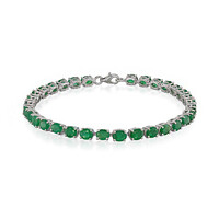 Zambian Emerald Silver Bracelet