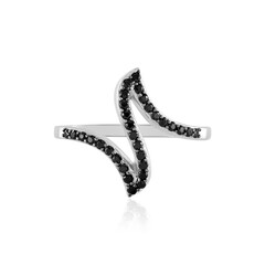 Black Spinel Silver Ring