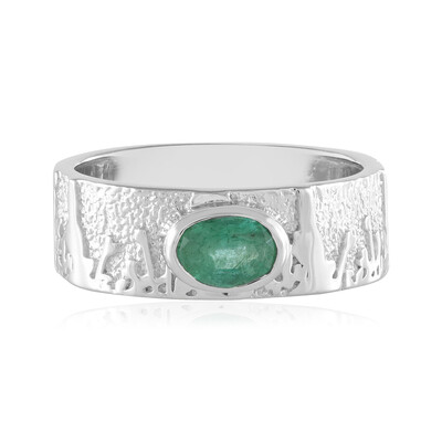 Russian Emerald Silver Ring