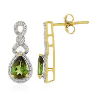 Green Tourmaline Silver Earrings