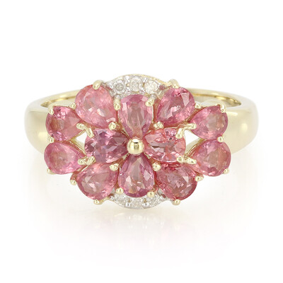 10K Unheated Padparadscha Sapphire Gold Ring