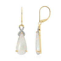 18K Brazilian White Opal Gold Earrings