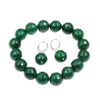 Green Agate Silver Set