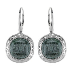 Fuchsite Silver Earrings