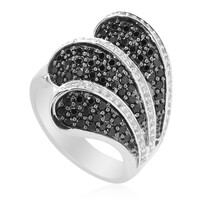 Black Spinel Silver Ring