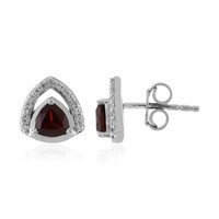 Mozambique Garnet Silver Earrings