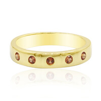 Orange Sapphire Silver Ring