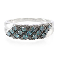 Fancy Diamond Silver Ring