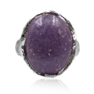 Lepidolite Silver Ring
