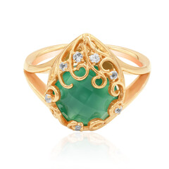 Green Chalcedony Silver Ring