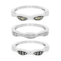 Black Diamond Silver Ring