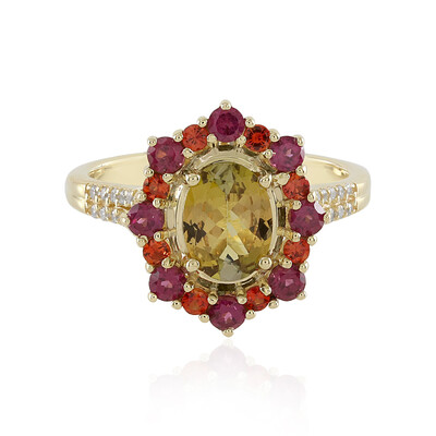 9K Unheated Yellow Tanzanite Gold Ring (Adela Gold)