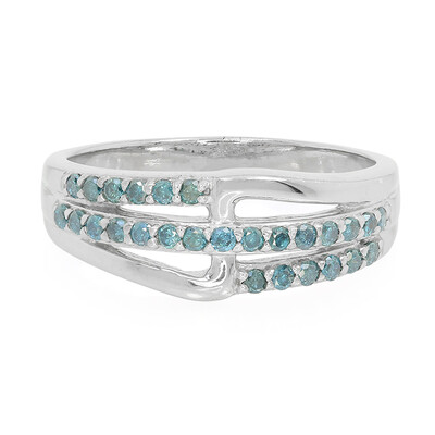Royal Blue Diamond Silver Ring