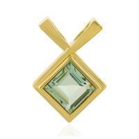 Green Amethyst Silver Pendant