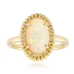 9K Brazilian White Opal Gold Ring
