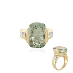 Green Amethyst Silver Ring