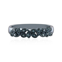 I2 Blue Diamond Silver Ring