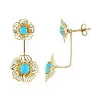 9K Sleeping Beauty Turquoise Gold Earrings (Ornaments by de Melo)