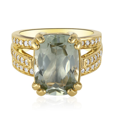 Green Amethyst Silver Ring