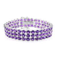 Zambian Amethyst Silver Bracelet