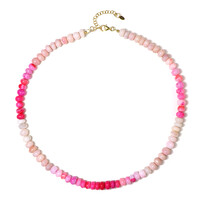Pink Ethiopian Opal Silver Necklace