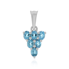Swiss Blue Topaz Silver Pendant