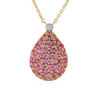 9K Pink Sapphire Gold Necklace (Adela Gold)