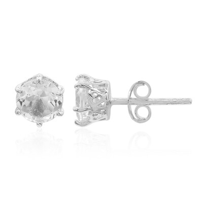 White Topaz Silver Earrings