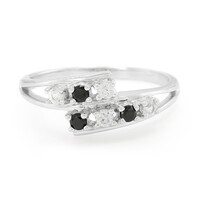 Black Spinel Silver Ring