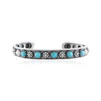 Sleeping Beauty Turquoise Silver Bangle (Desert Chic)