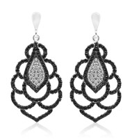 Black Spinel Silver Earrings