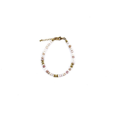 Pink Andenian Opal Silver Bracelet