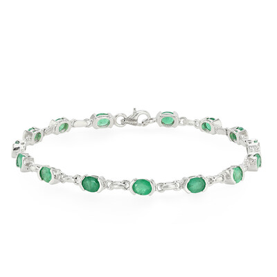 Zambian Emerald Silver Bracelet