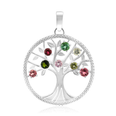 Brazilian Green Tourmaline Silver Pendant