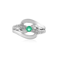 Colombian Emerald Silver Ring