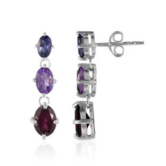 Rhodolite Silver Earrings