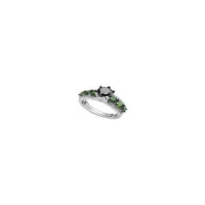 14K Green Diamond Gold Ring