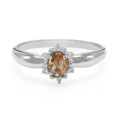 Padparadscha Sapphire Silver Ring