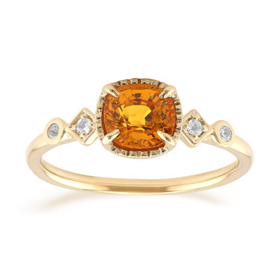 9K Ban Ka Cha Orange Sapphire Gold Ring