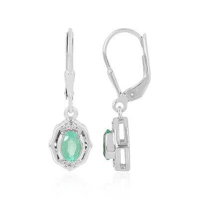 Russian Emerald Silver Earrings