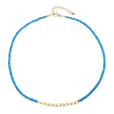 Neon Blue Apatite Silver Necklace