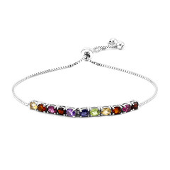 Garnet Silver Bracelet