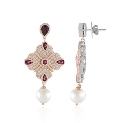 White Freshwater Pearl Silver Earrings (Dallas Prince Designs)