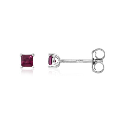 Raspberry Rhodolite Silver Earrings