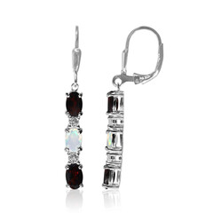 Garnet Silver Earrings