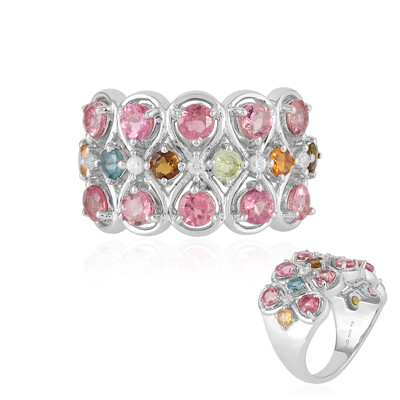 Fancy Tourmaline Silver Ring