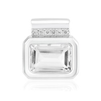 White Topaz Silver Pendant