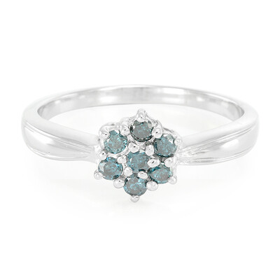 Fancy Diamond Silver Ring