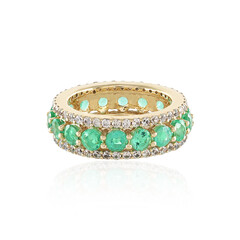 9K Russian Emerald Gold Ring